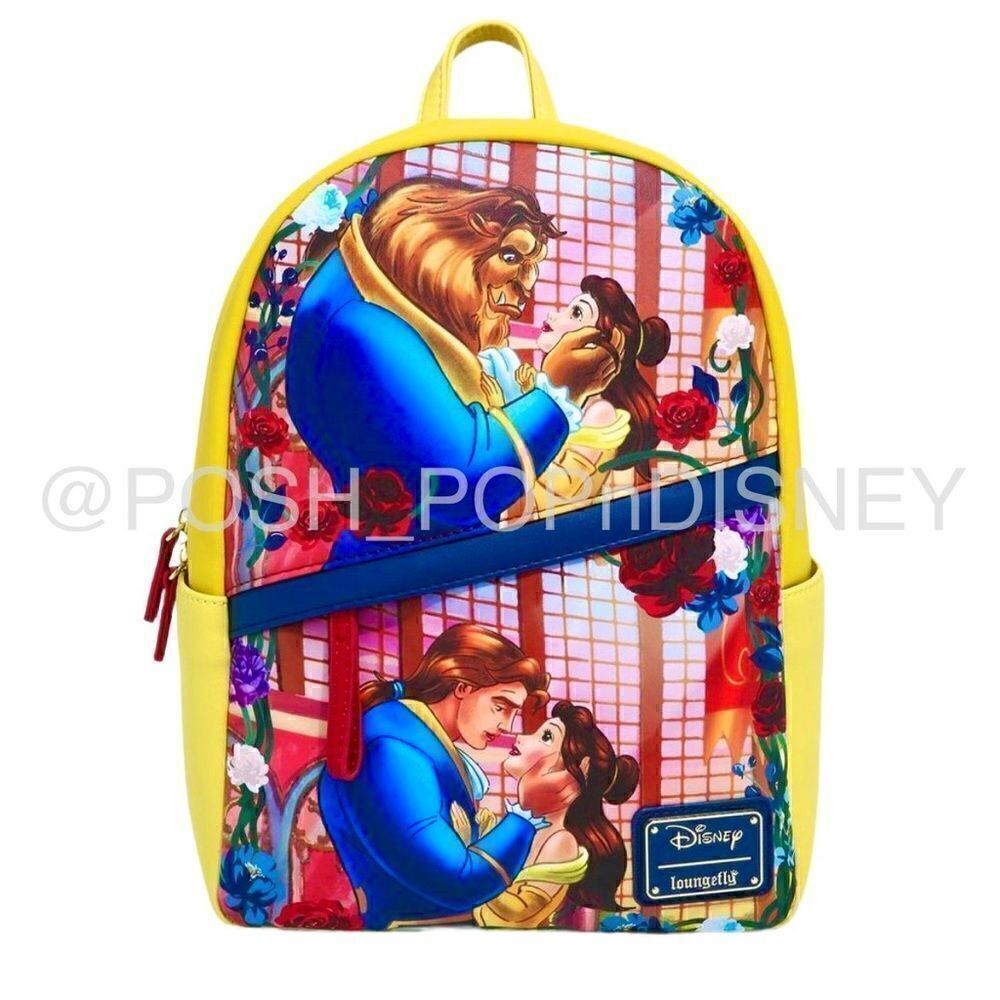 LOUNGEFLY Disney Beauty and the Beast Transformation Floral Mini Backpack
